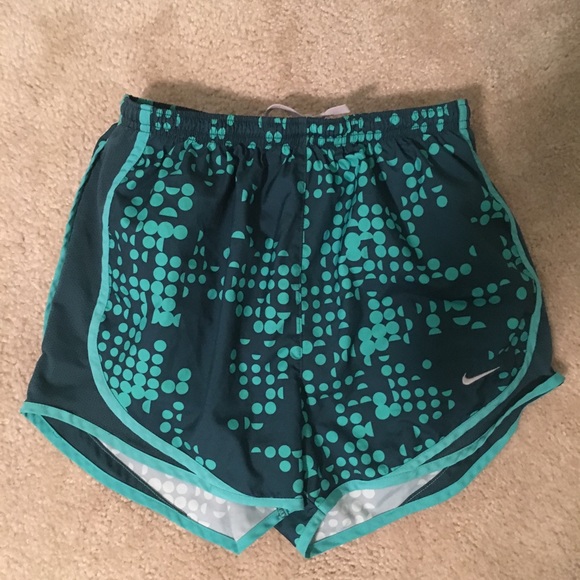 Nike Pants - Teal printed Nike Tempo shorts
